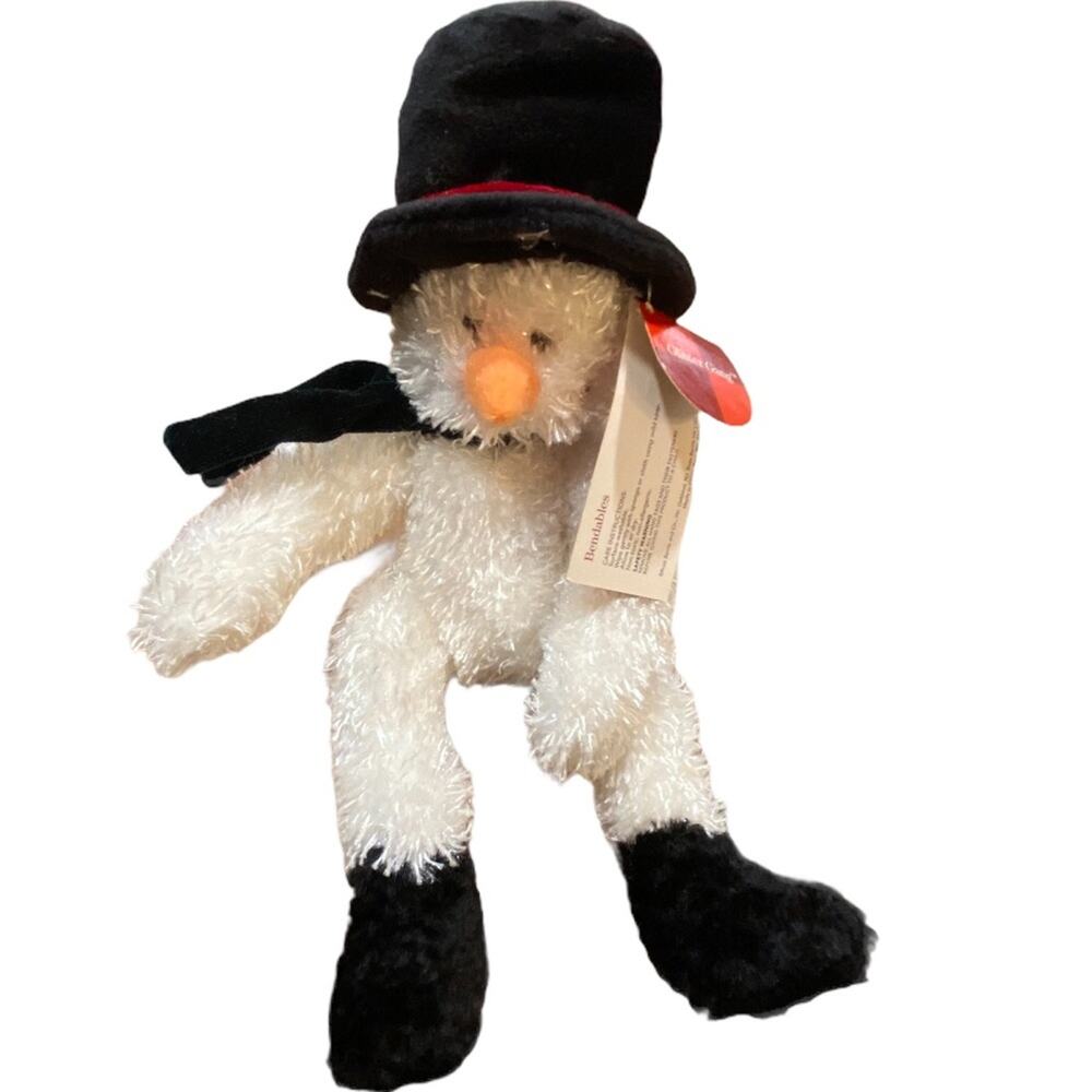 Russ Berrie Snowman Plush Glitter Critter Factory Christmas Decor bendable
